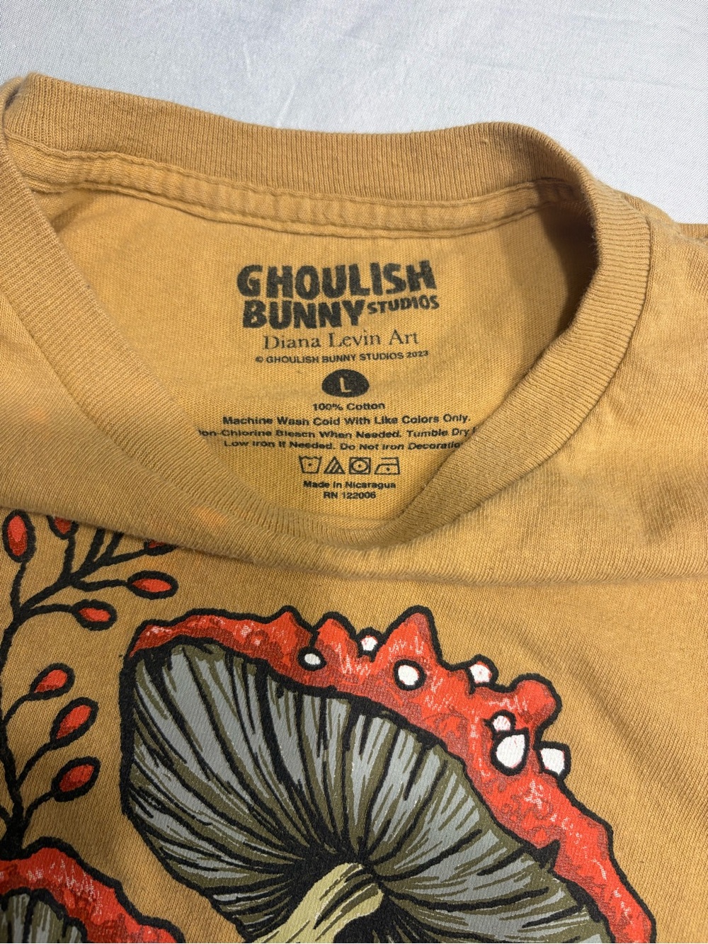 Graphic Ram Skull Short-Sleeve Tee in Mustard - Picture 2 of 3
